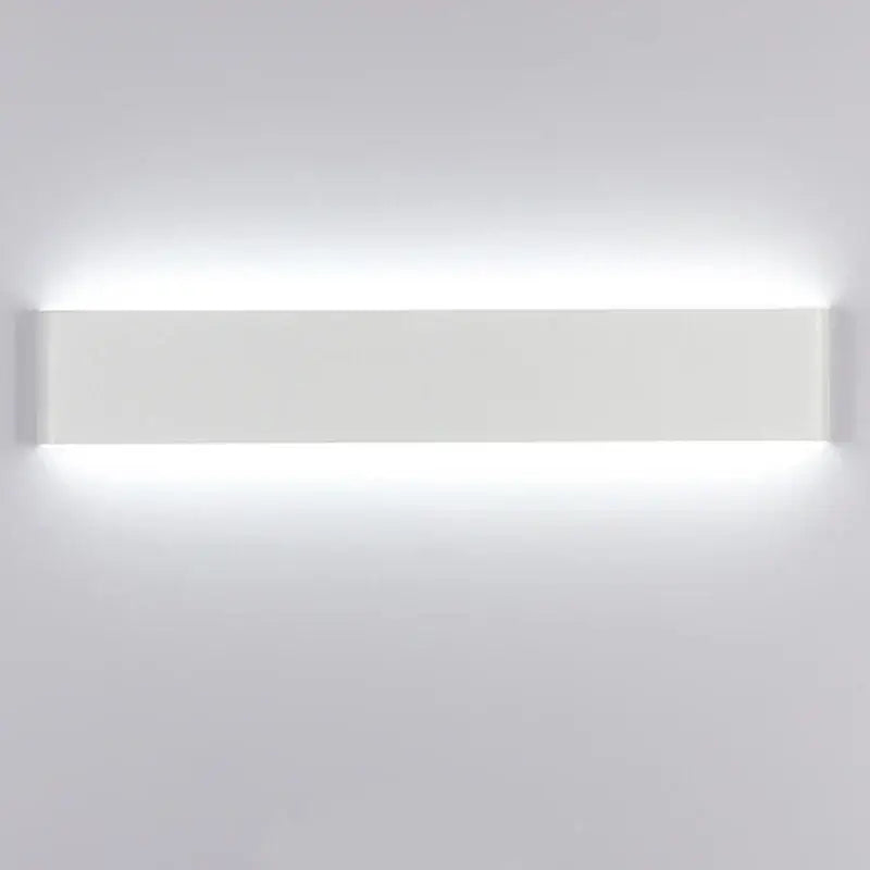 Modern white rectangular led wall lamp with sleek minimalist design for bedroom warm glow lighting