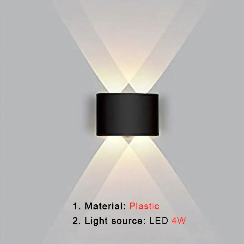 Modern black rectangular led wall lamp with a sleek cylindrical design and warm directional light for living room decorbites led wall