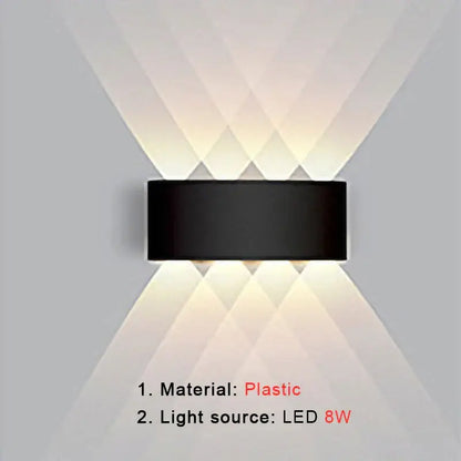 Modern black rectangular led wall lamp with dual-sided illumination for living room decorbites led wall lighting