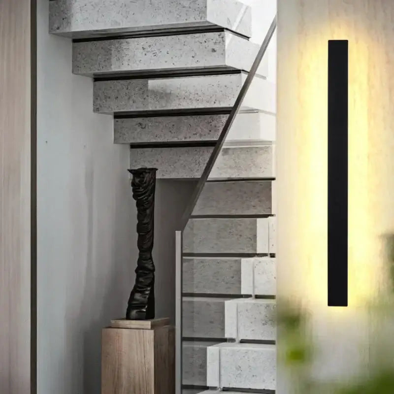 Modern black rectangular led wall light featuring a sleek minimalist design ideal for living room decorbites led wall light