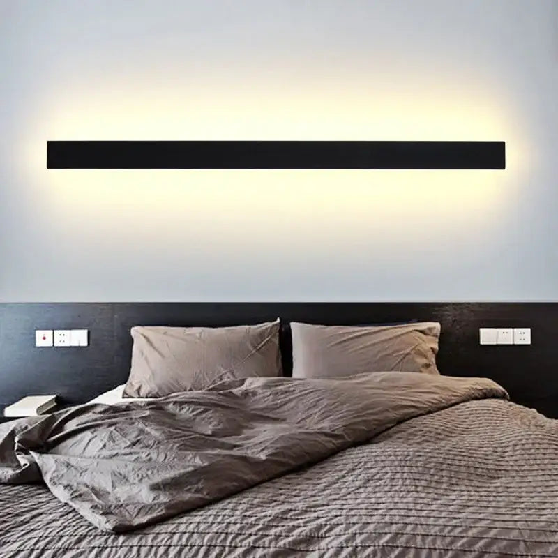 Modern black rectangular led wall light with sleek design for living room featuring decorbites led wall light style