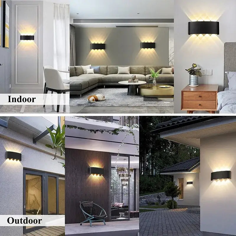 Modern black rectangular led wall light with three integrated leds for garden or living room decorbites led wall lighting