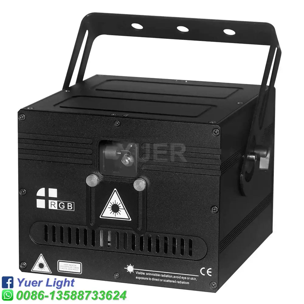 Modern black rgb animation laser light with handle and rectangular design ideal for club and party light dj scanner