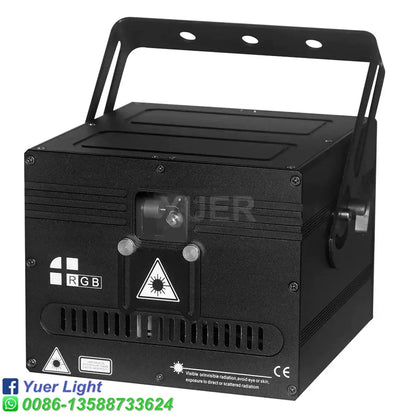 Modern black rgb animation laser light with handle and rectangular design ideal for club and party light dj scanner