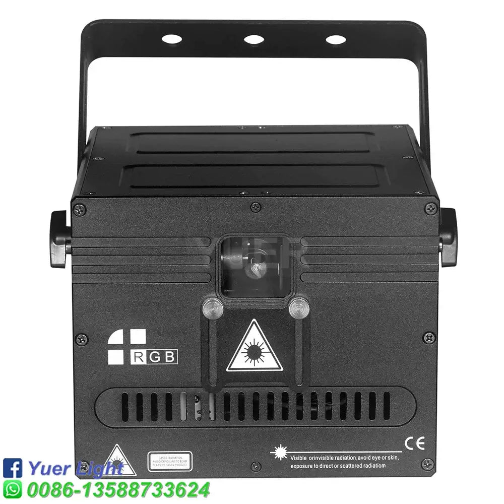 Modern black rectangular animation laser light with rgb lighting and top handle for club and party scanner use