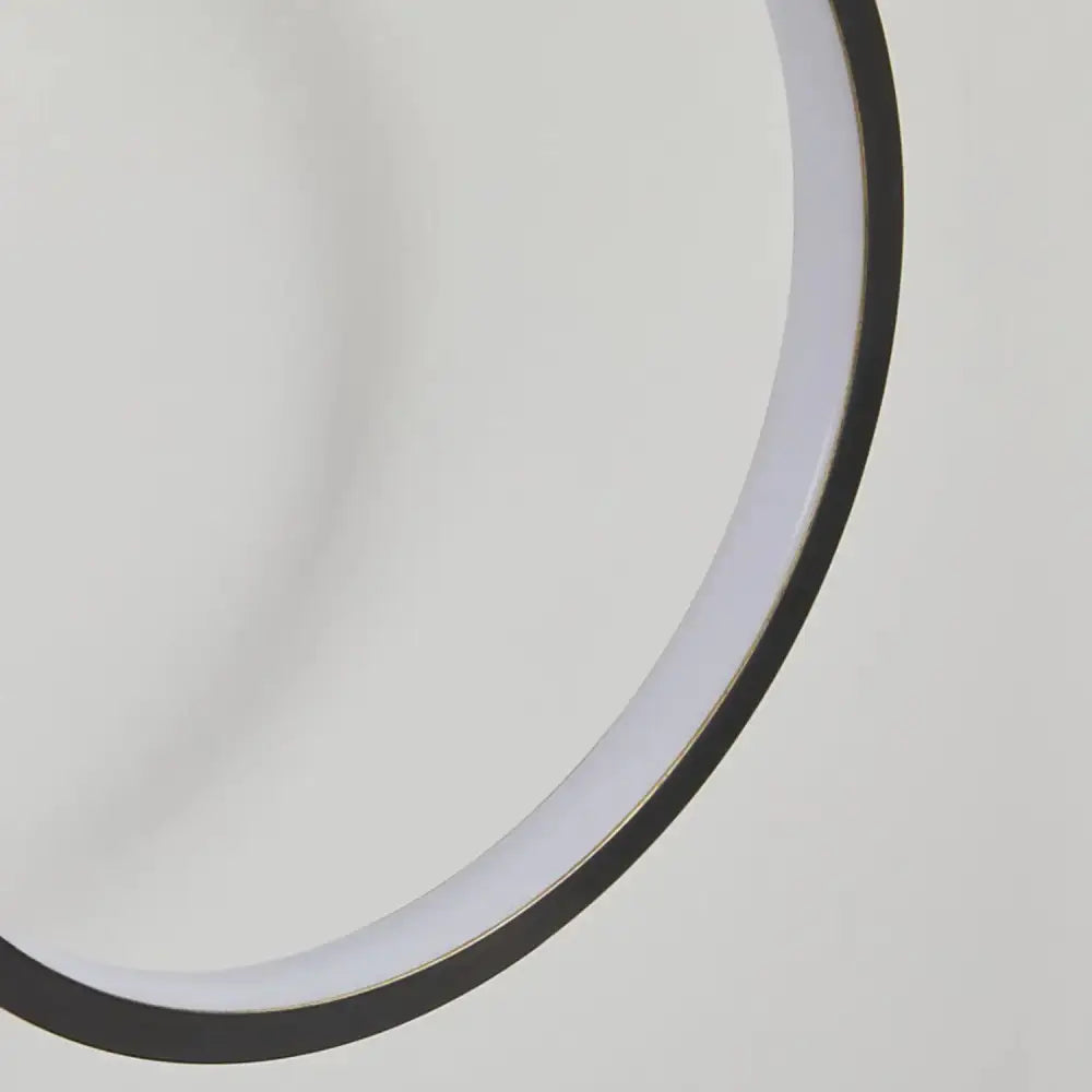 Modern black ring led wall lamp with a sleek black frame and soft white illuminated ring for bedroom decorbites black ring