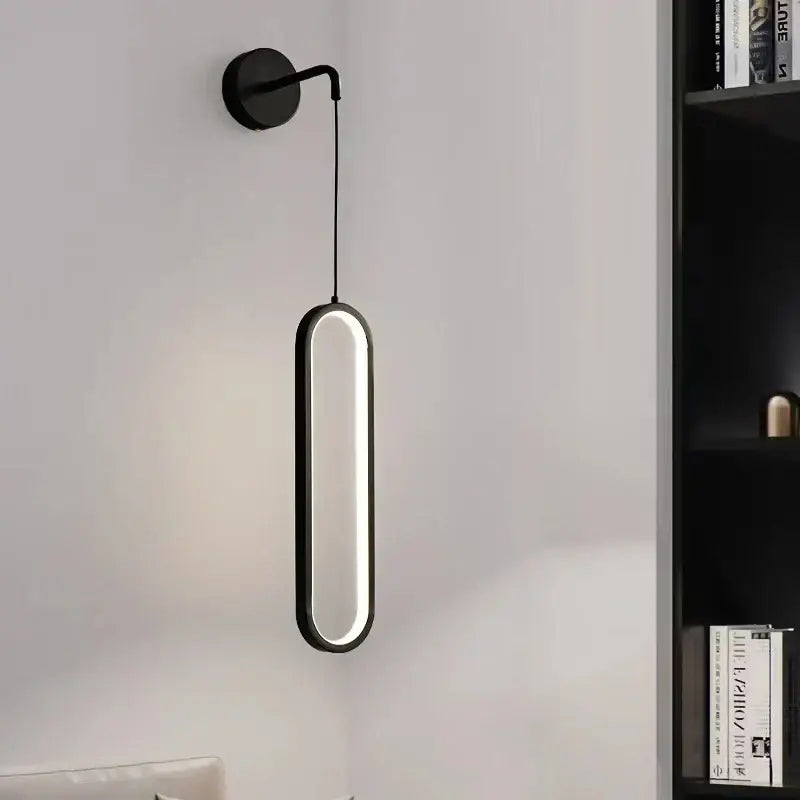 Modern black ring led wall lamp featuring an oval black ring led wall sconce with illuminated inner frame decorbites black ring