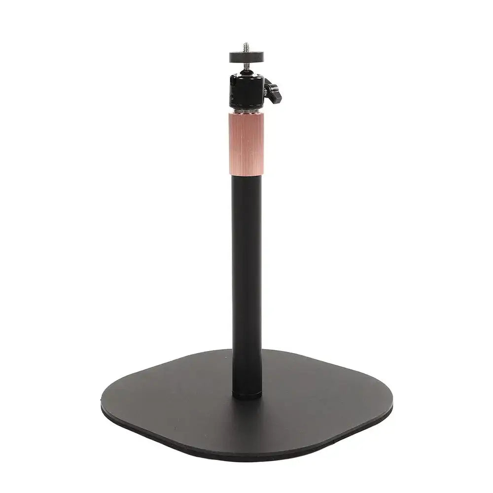 Modern black and rose gold decorbites adjustable height monitor stand with textured middle section and adjustable head