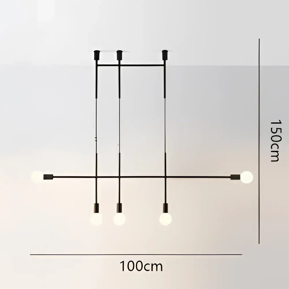 Modern black rose gold minimalist pendant light with four spherical white bulbs for dining room decorbites black rose