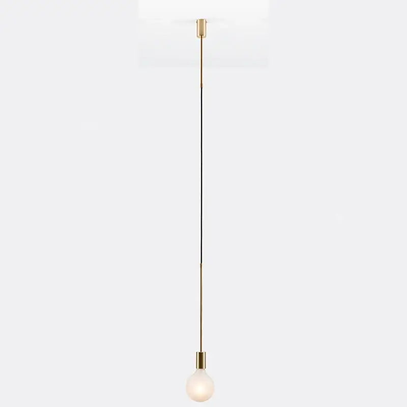 Modern black rose gold minimalist pendant light with brass rod and frosted glass bulb for dining room decorbites black rose