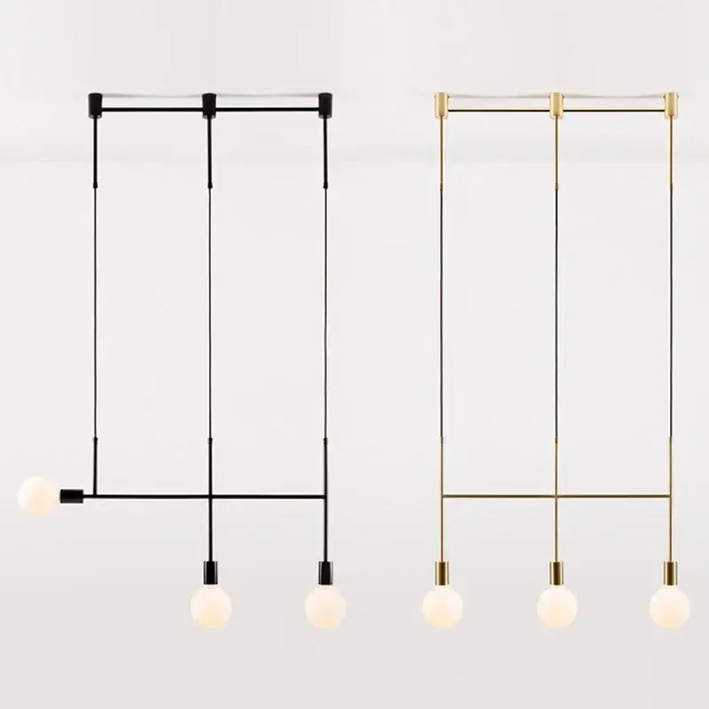 Modern black rose gold minimalist pendant light with sleek metal frames and frosted bulbs for dining room decorbites rose gold