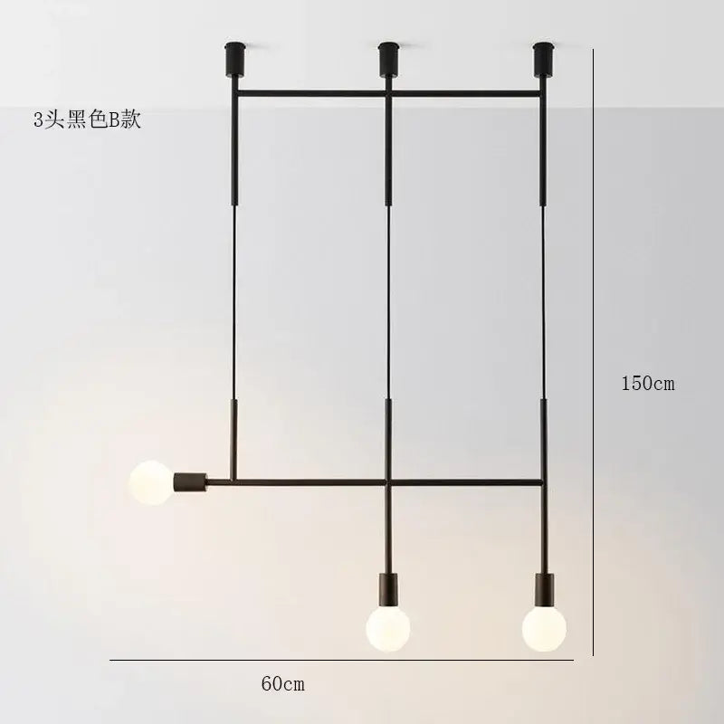 Modern black rose gold pendant light with three spherical bulbs and minimalist geometric design for dining room decorbites black rose