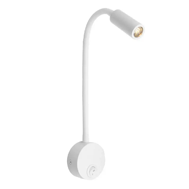 White adjustable gooseneck modern wall lamp with led wall spotlight design for bedroom lighting