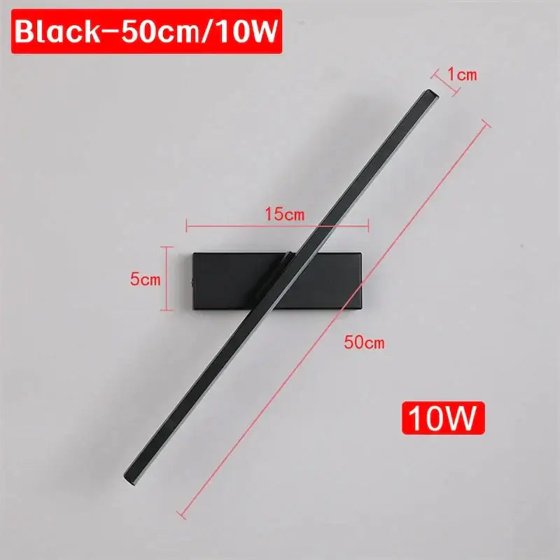 Modern black rotatable led wall sconce with sleek rectangular design 10w power decorbites led wall light fixture