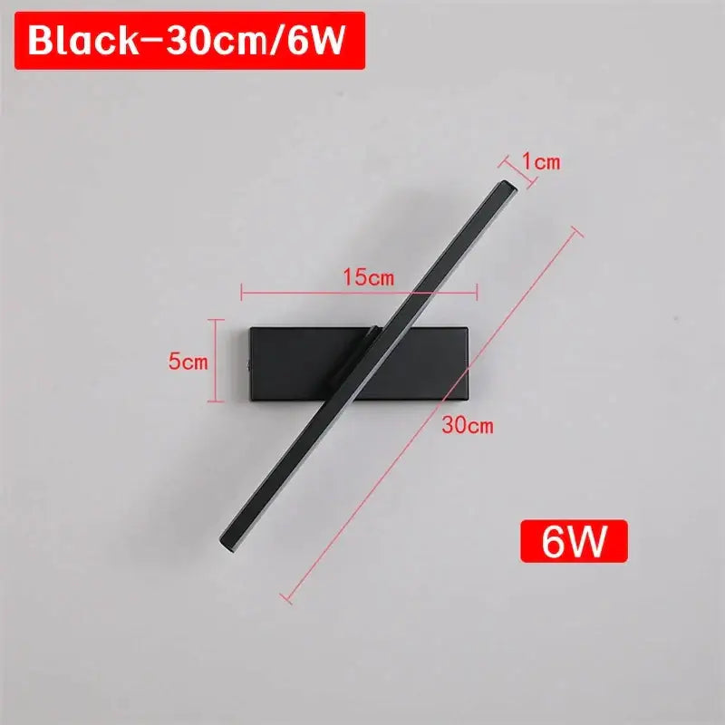Modern black rotatable led wall sconce with sleek rectangular base and angled bar for bedroom decorbites led wall sconce
