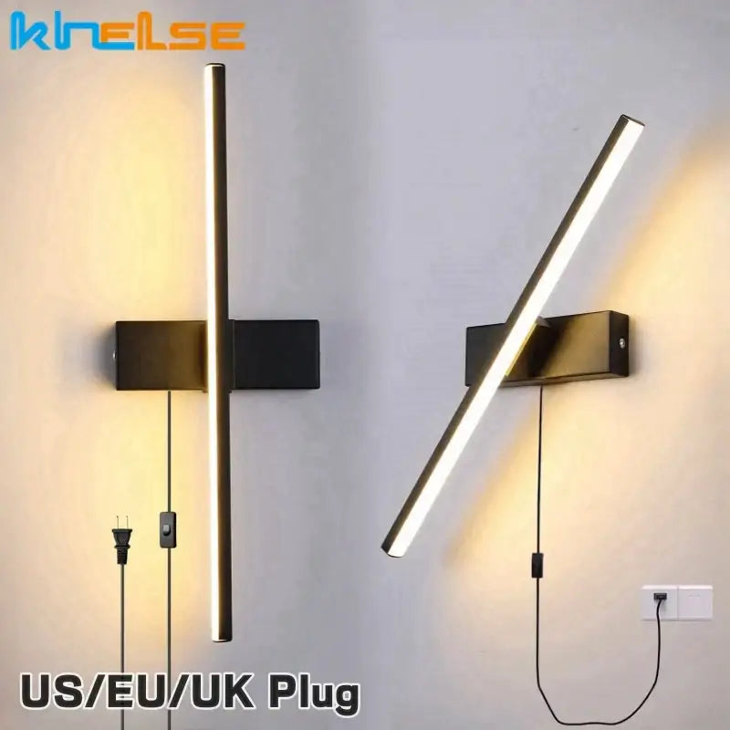 Modern black rotatable led wall sconce with sleek rectangular design and adjustable angle for bedroom decorbites led wall lighting