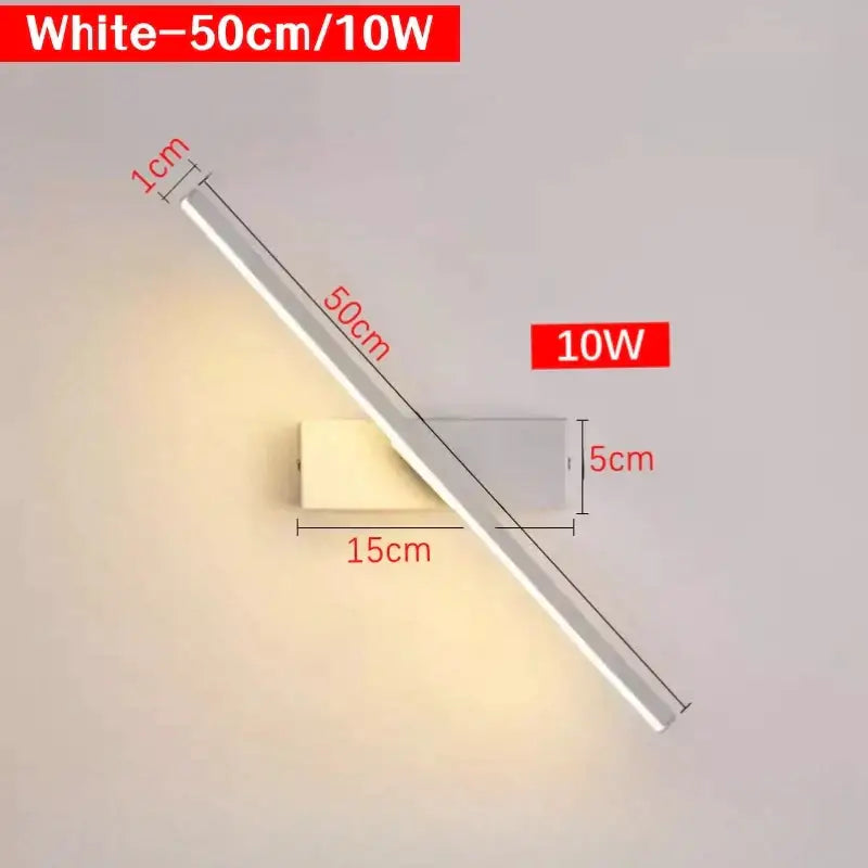 A sleek white 50cm led wall sconce with slim rectangular profile and modern minimalist design for decorbites led wall use