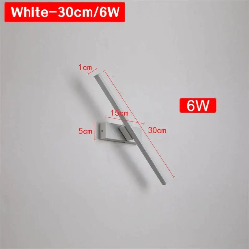 Modern black rotatable led wall sconce with sleek white rectangular light bar for bedroom decorbites led wall lighting