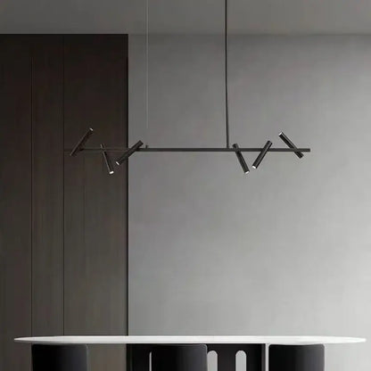 Modern black metal pendant light with sleek angular design and adjustable arms for decorbites black round ring ceiling decor