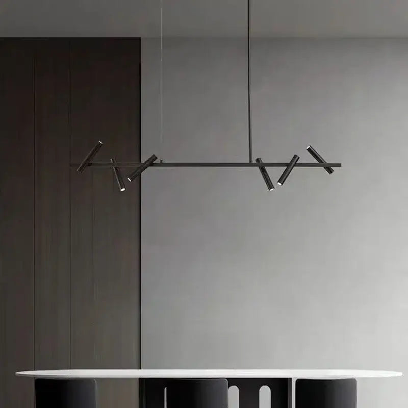 Modern black metal pendant light with sleek angular design and adjustable arms for decorbites black round ring ceiling decor