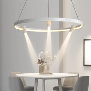 Modern black round spotlight pendant light with integrated white circular pendant light for dining room decorbites black round