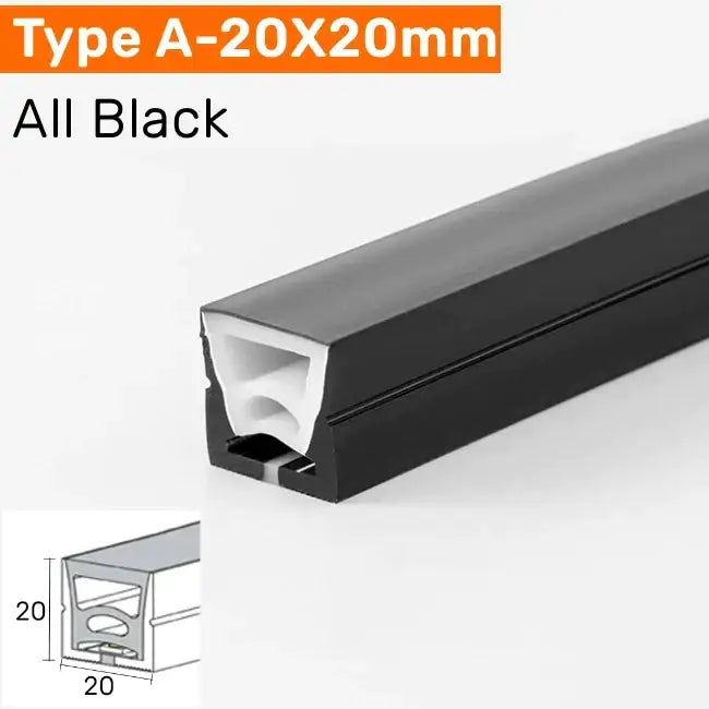 Black rubber gasket seal 20x20mm for modern black silicone tube flexible led channel outdoor light