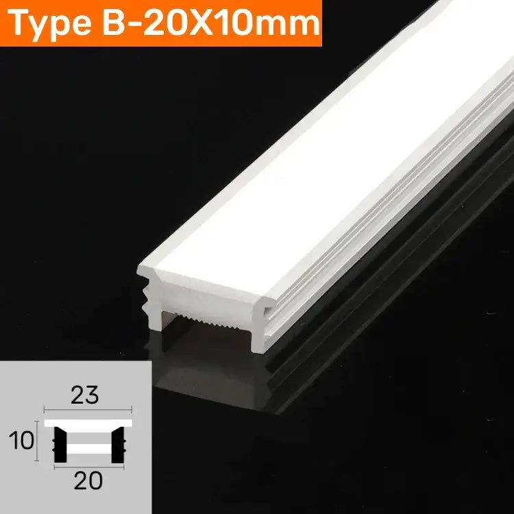 White aluminum led light strip channel b-20x10mm paired with a modern black silicone tube flexible led channel outdoor light