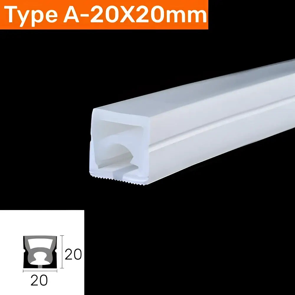 White plastic sealing strip type a 20x20mm for modern black silicone tube flexible led channel outdoor light