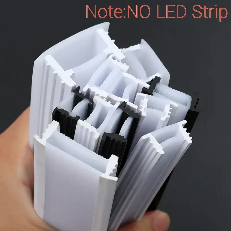 Modern black silicone tube flexible led channel with white and black plastic strip light guides for outdoor use