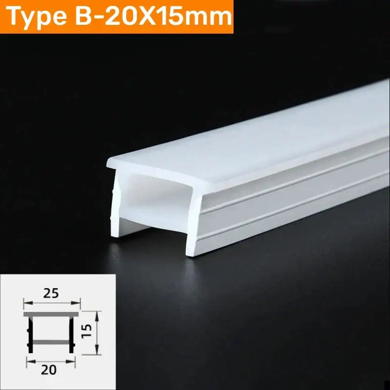 White plastic led light strip channel type b-20x15mm complementing black silicone tube flexible led channel outdoor light