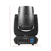 Modern black and silver 200w mini led moving head stage light with matte finish housing and dmx input output ports