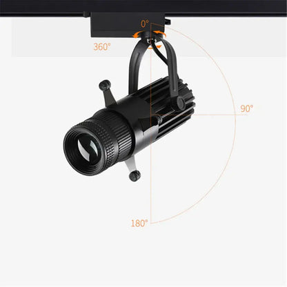Modern black and silver decorbites adjustable led track spotlight with ribbed textured design and adjustable angles for gallery lighting