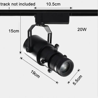 Modern black and silver decorbites adjustable led track spotlight with cylindrical body and adjustable mounting bracket