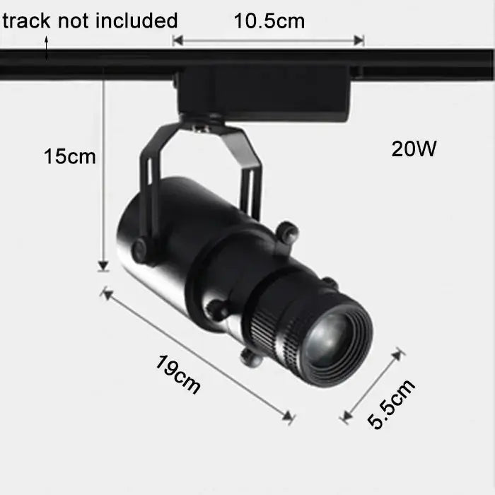Modern black and silver decorbites adjustable led track spotlight with cylindrical body and adjustable mounting bracket