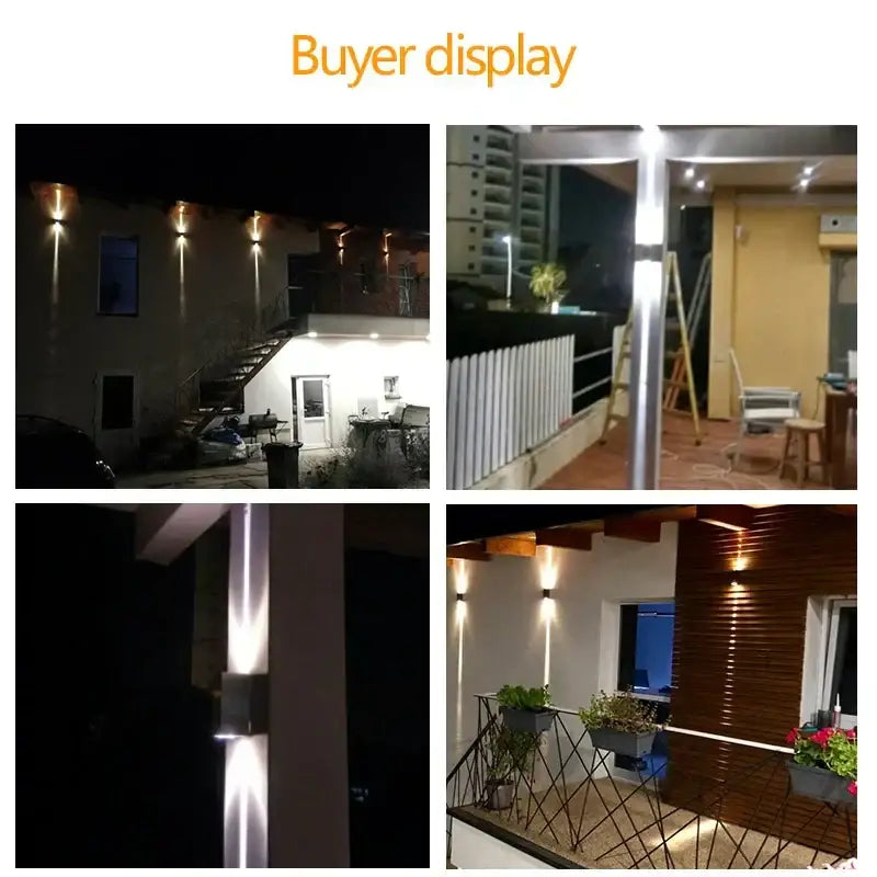 Modern black and silver aluminum wall lamp with sleek minimalist design and warm white led for outdoor use