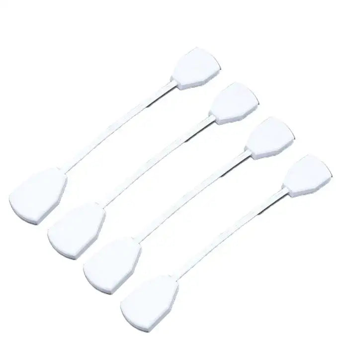 White plastic safety latches with sleek elongated design for decorbites ceiling track ceiling track rail connector set