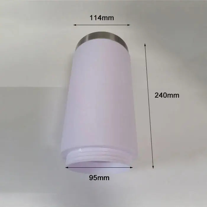 A cylindrical white path light with metallic top and threaded base for decorbites black silver landscape decor