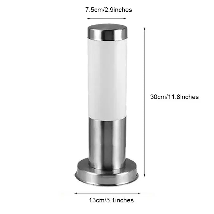 Modern black silver landscape path light with brushed stainless steel base and frosted diffuser for outdoor decorbites decorbites black silver garden decor