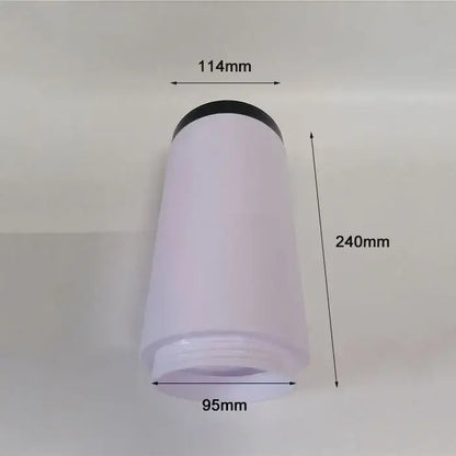 A translucent white cylindrical path light with black lid and threaded base from decorbites black silver landscape series