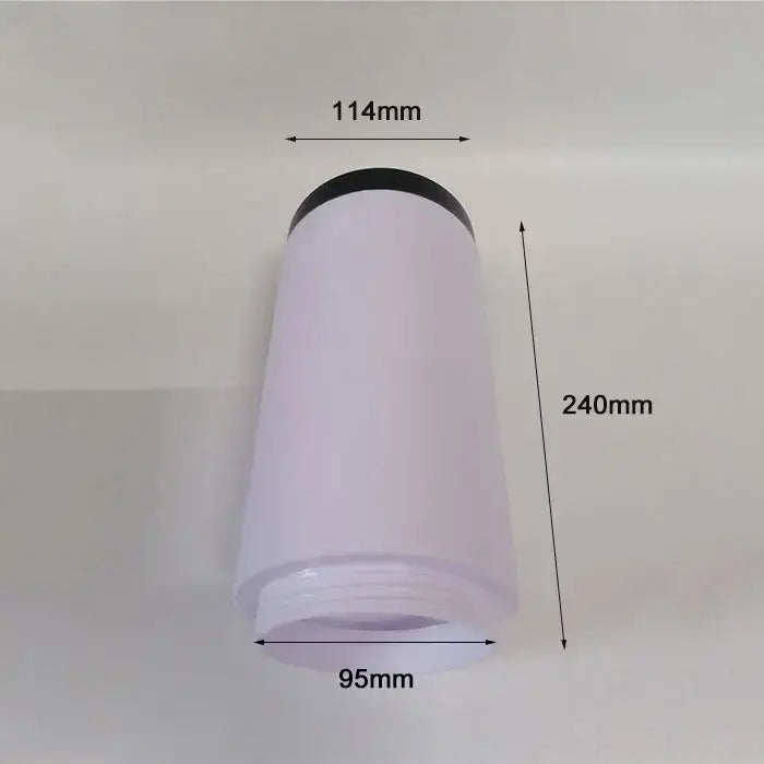 A translucent white cylindrical path light with black lid and threaded base from decorbites black silver landscape series