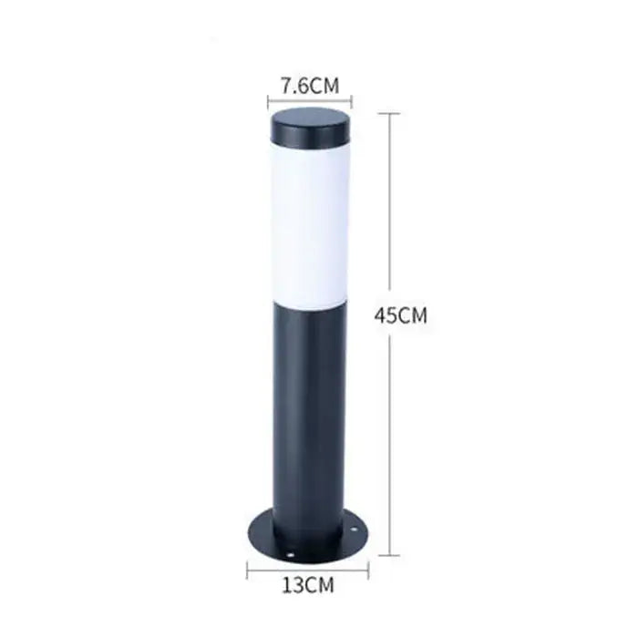 Modern black silver landscape path light in black and white cylindrical design with 7.6cm diameter for garden decorbites black silver use