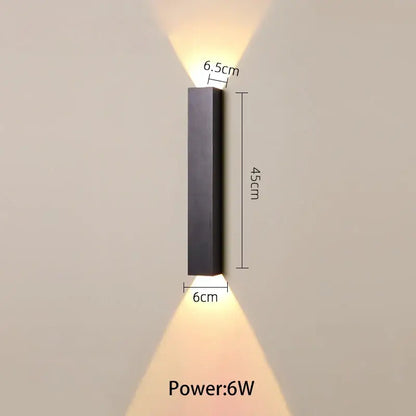 Modern black and silver led wall lamp with sleek design for bedroom or tv background lighting