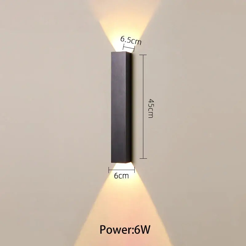 Modern black and silver led wall lamp with sleek design for bedroom or tv background lighting