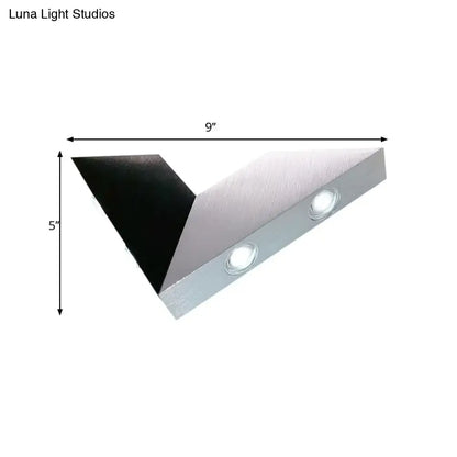 Modern black and silver metal sconce led wall light with two circular bulbs for bedroom rgb decor