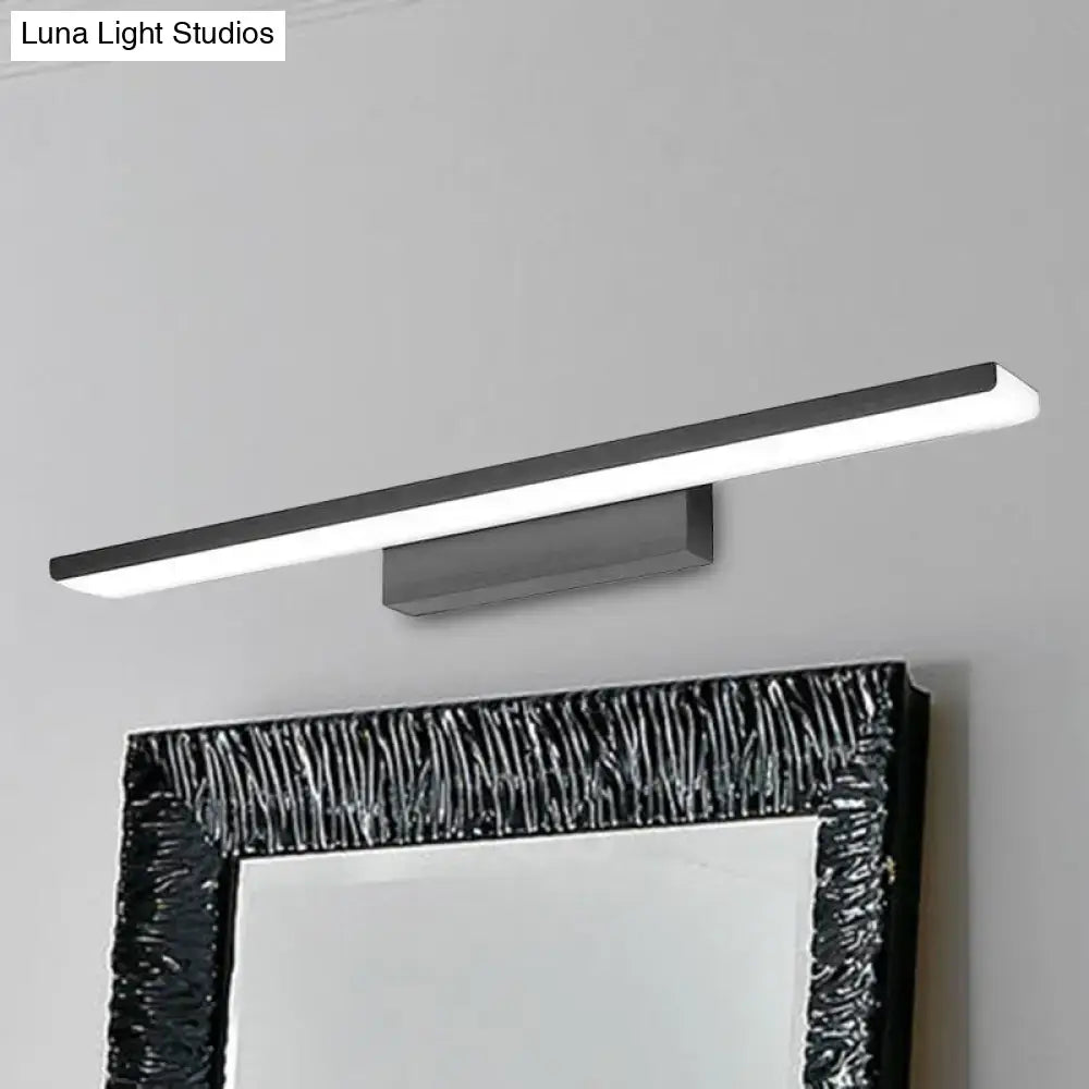 Modern black silver rectangle bathroom wall vanity light aluminum with sleek minimalist design mounted above mirror