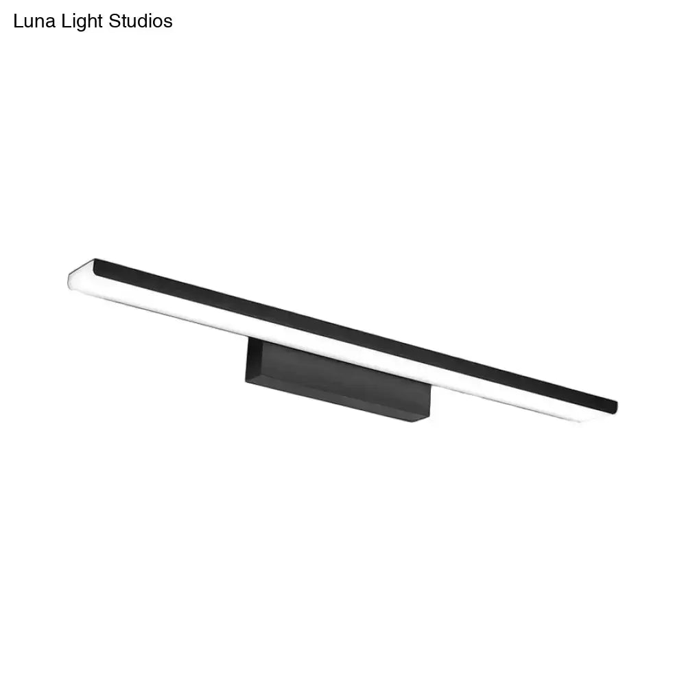 Modern black silver rectangle bathroom wall vanity light aluminum with sleek rectangular design and minimalist finish