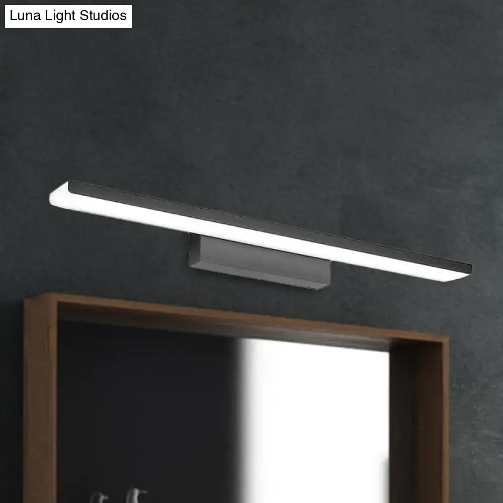 Modern black silver rectangle bathroom wall vanity light aluminum with sleek design and frosted glass diffuser