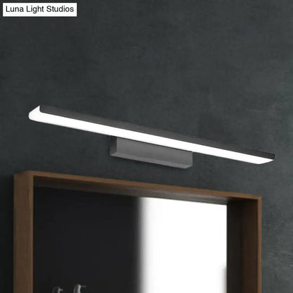 Modern black silver rectangle bathroom wall vanity light aluminum with sleek design and frosted glass diffuser
