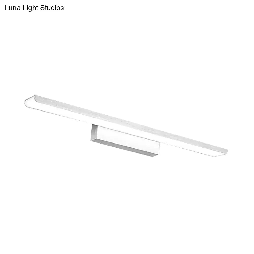 Modern black silver rectangle bathroom wall vanity light aluminum with sleek minimalist white led rectangular design
