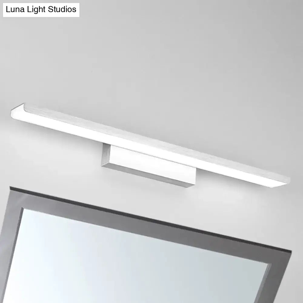 Modern black silver rectangle bathroom wall vanity light aluminum with sleek white led mirror light and minimalist design